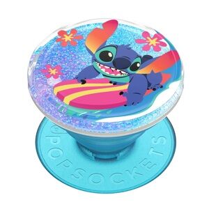 Disney PopSockets PopGrip - Blue Stitch Tidepool Surfboard New
